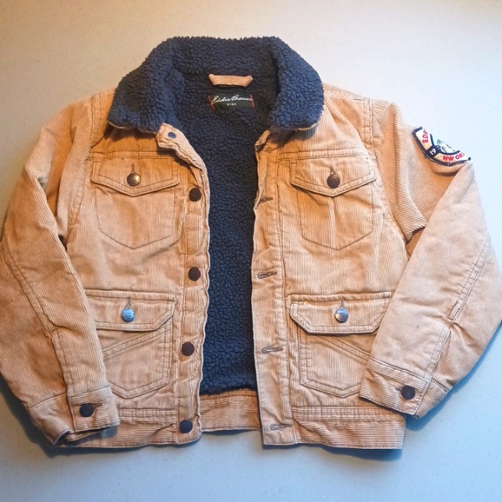 Boys Kids Eddie Bauer Poly Lined Coat Corduroy Size 6 #eshopchicago Jacket